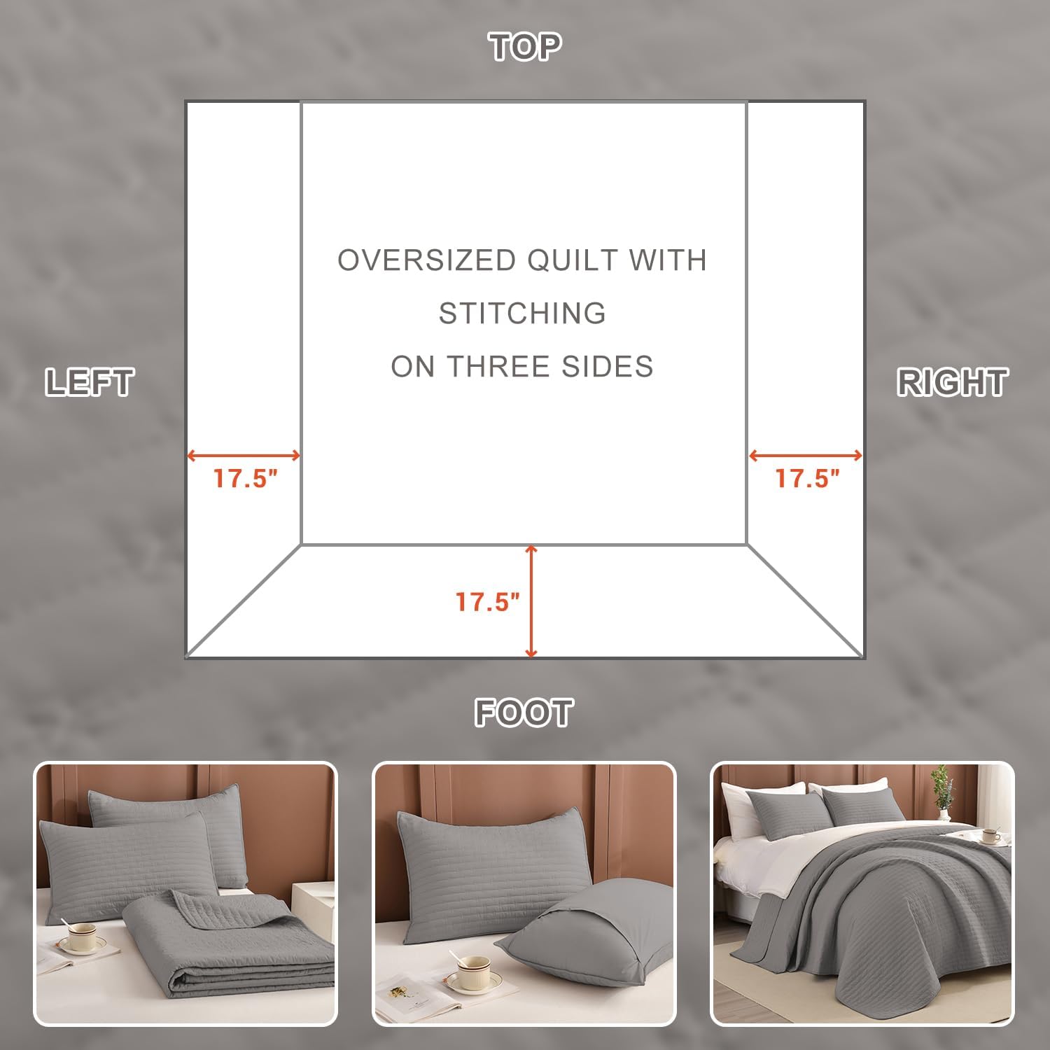 Masaca 3-Piece Oversized King Bedspread Set