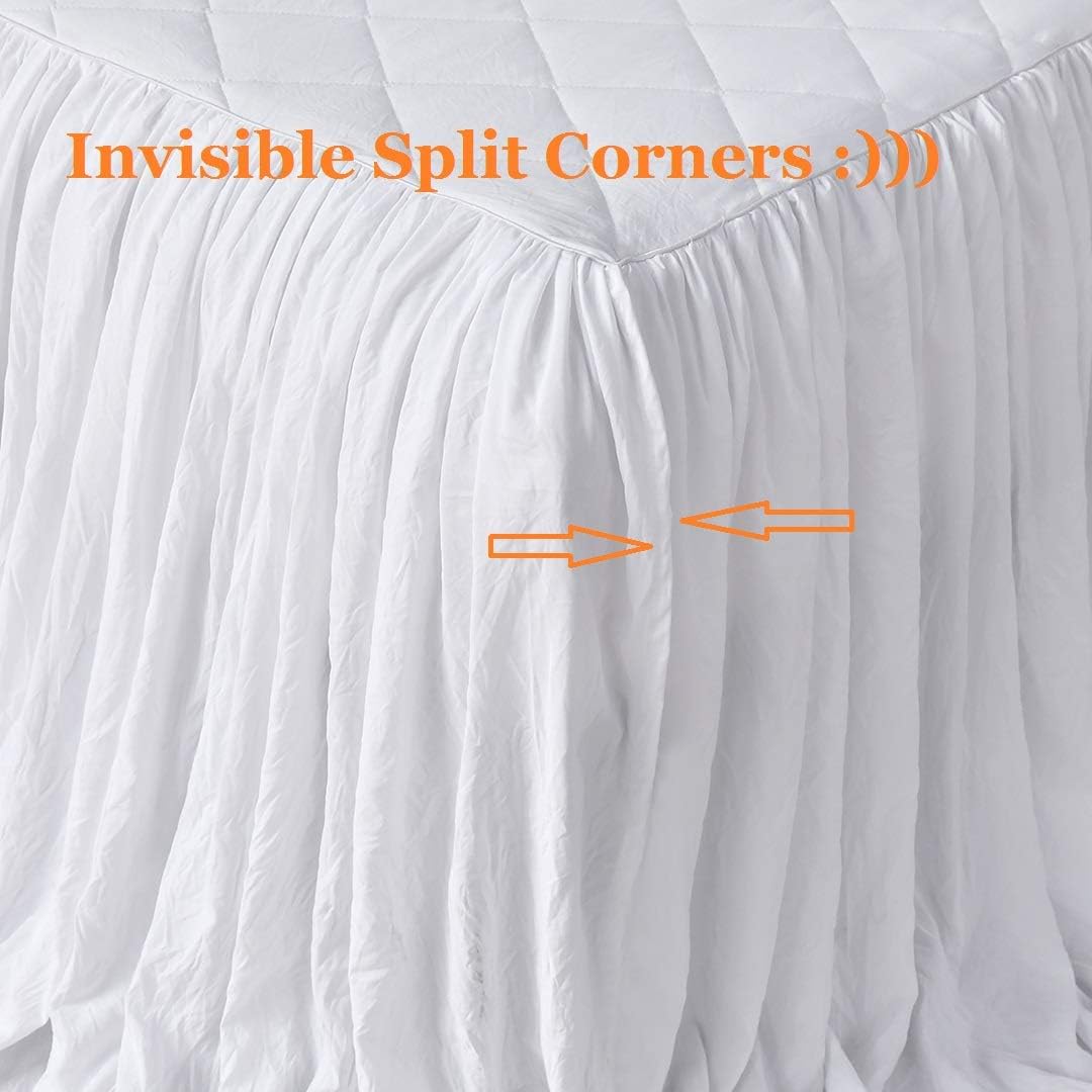 QSH Queens House Ruffle Skirt Bedspread 3 Piece Set