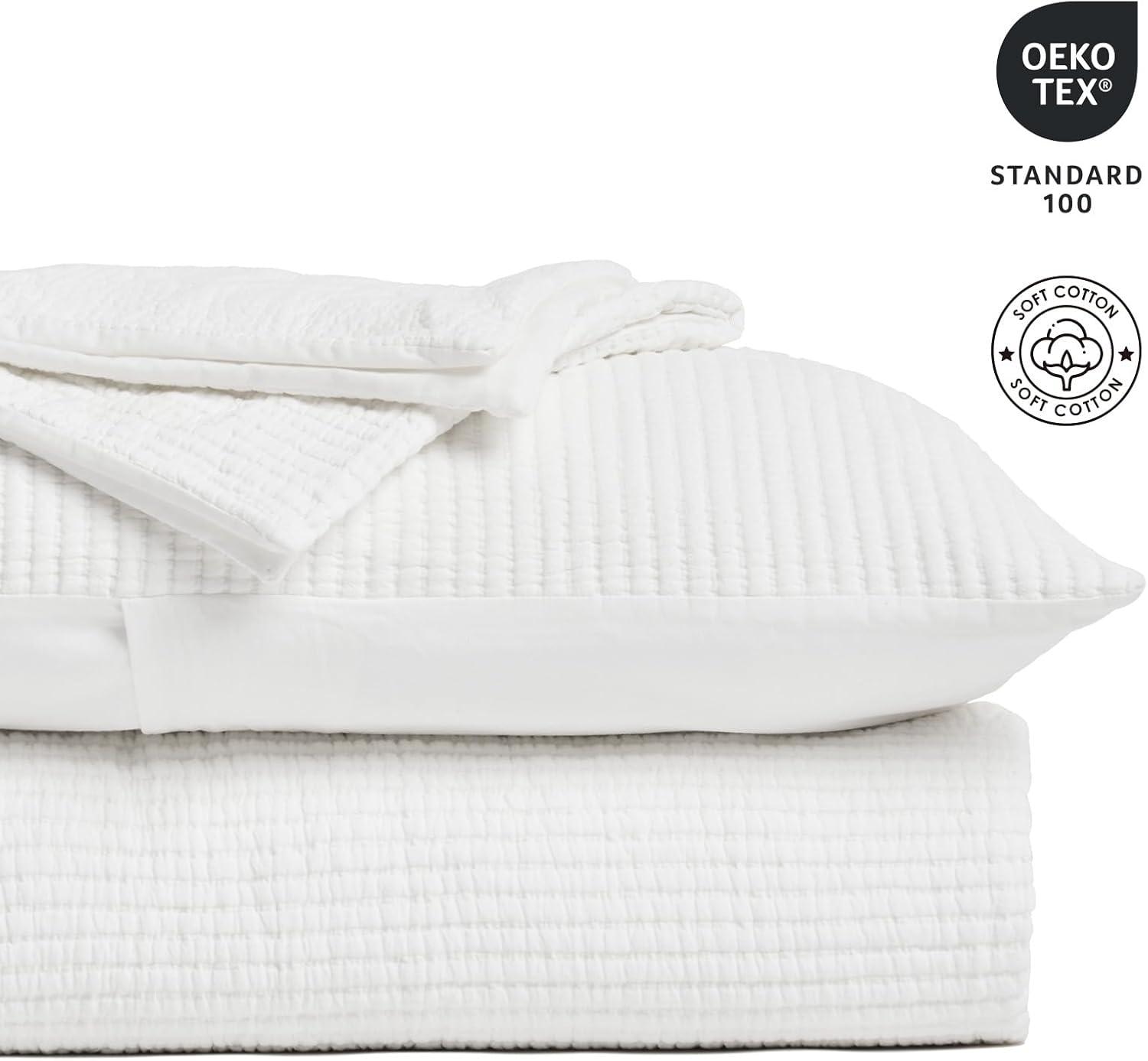 Evergracehome Cotton Bedspread Queen Set White