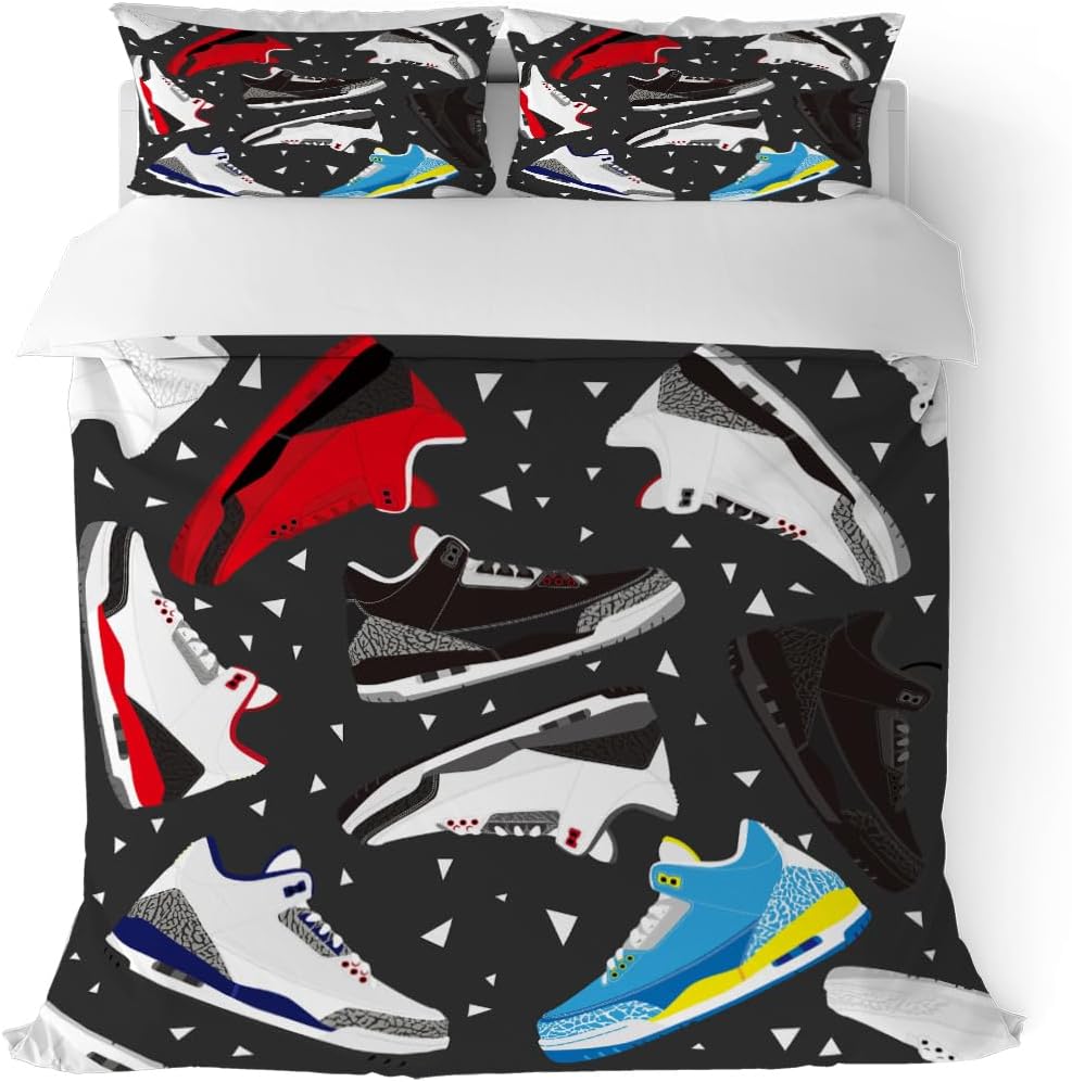 Palnokin Basketball Shoes Duvet Cover Set 3PCS