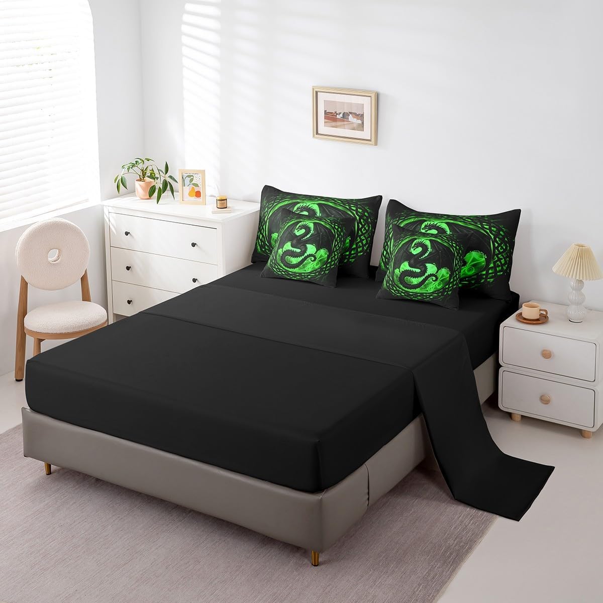 Erosebridal Wildlife Dragon Bedding Set for Kids