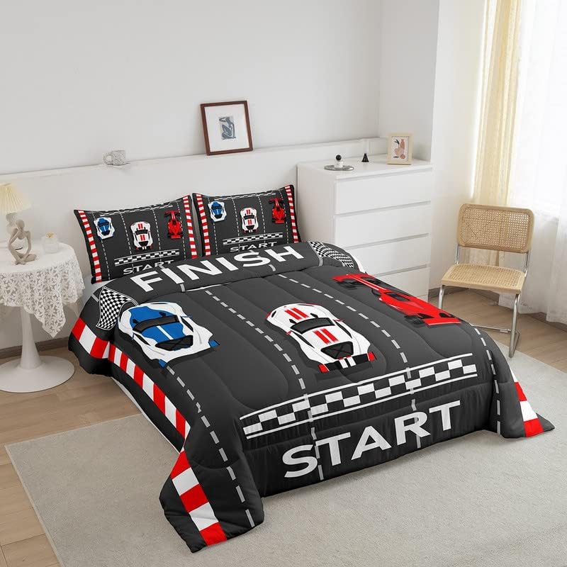 Feelyou Race Car Comforter Set for Kids