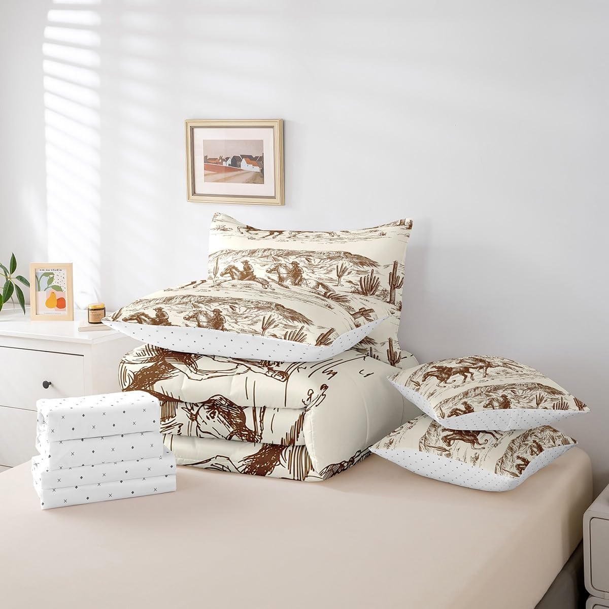 Erosebridal 7 Pcs King Size Bed in a Bag