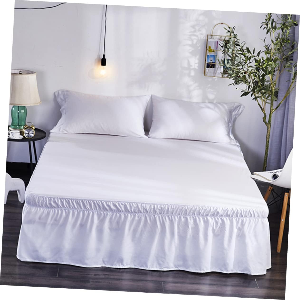 CONGARTENO Elastic Bed Skirt with Ruffles