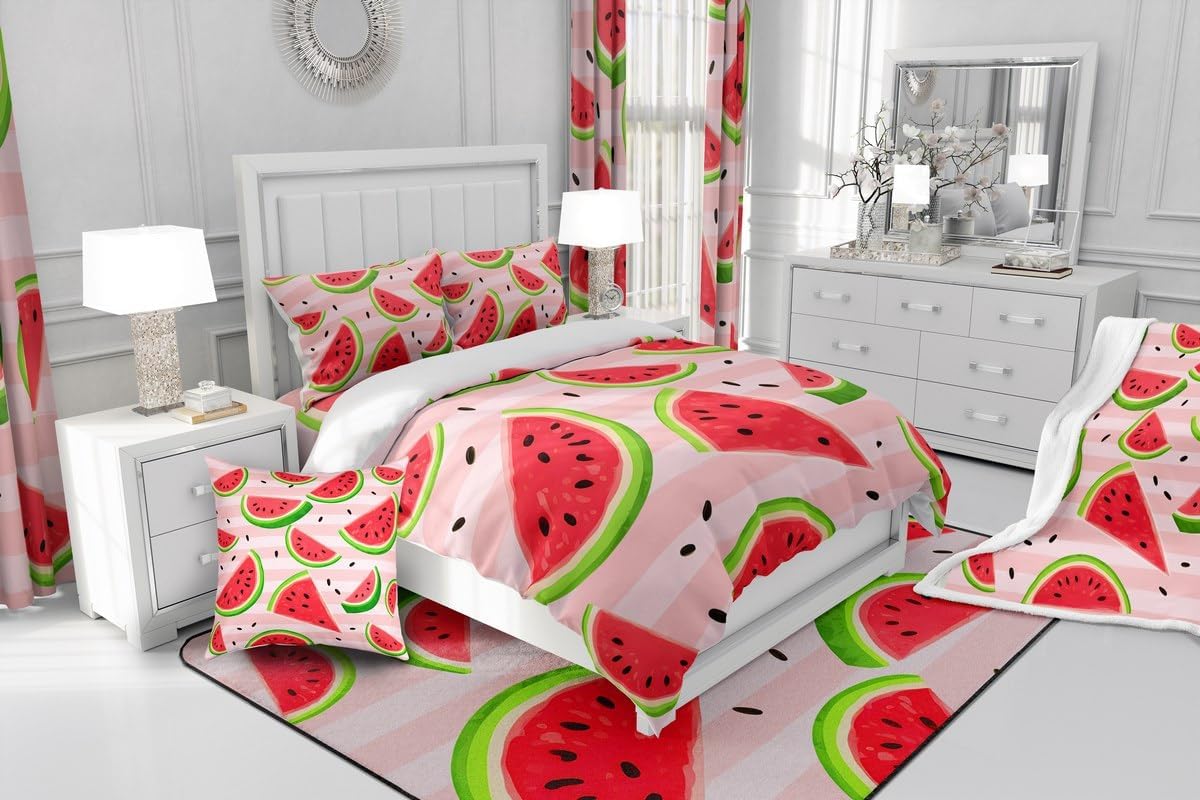 Feelyou Watermelon Sheet Set 4Pcs King Size Kids Bedding