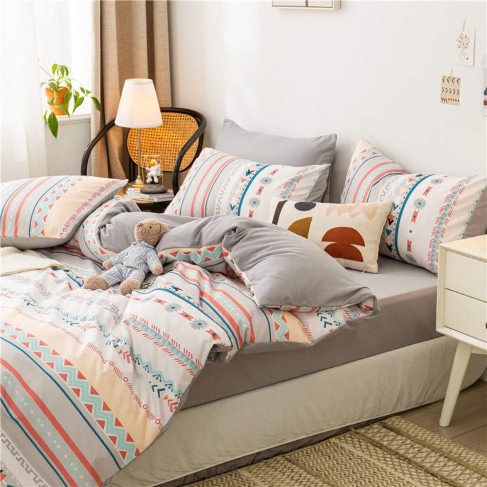 Feelyou Boho Duvet Cover Set Twin Size Zipper