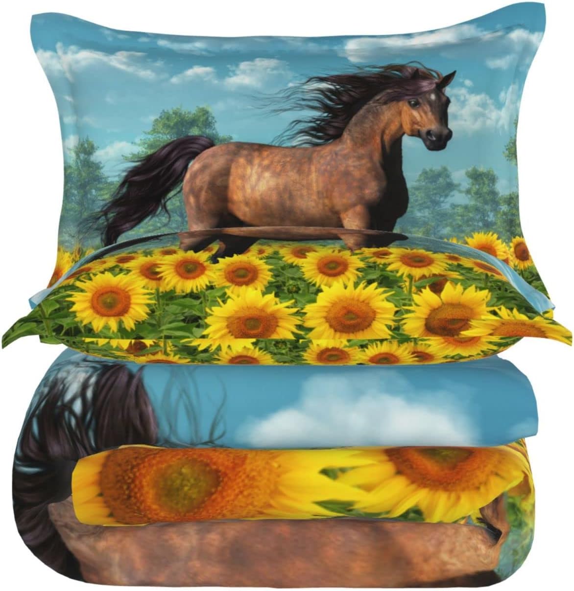 Yilad Sunflower Duvet Cover Set 3 Piece Twin Size