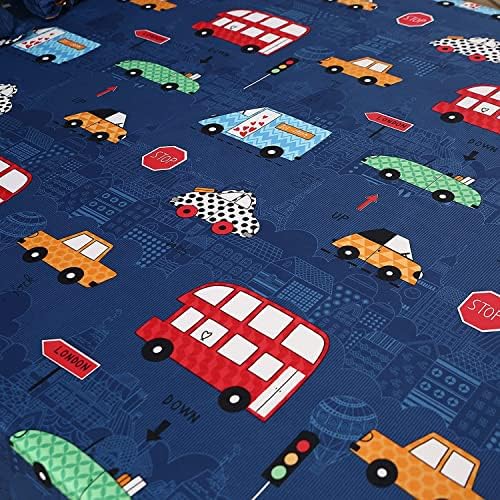MAG 3Pcs Cartoon Car Bedding Set Queen Size