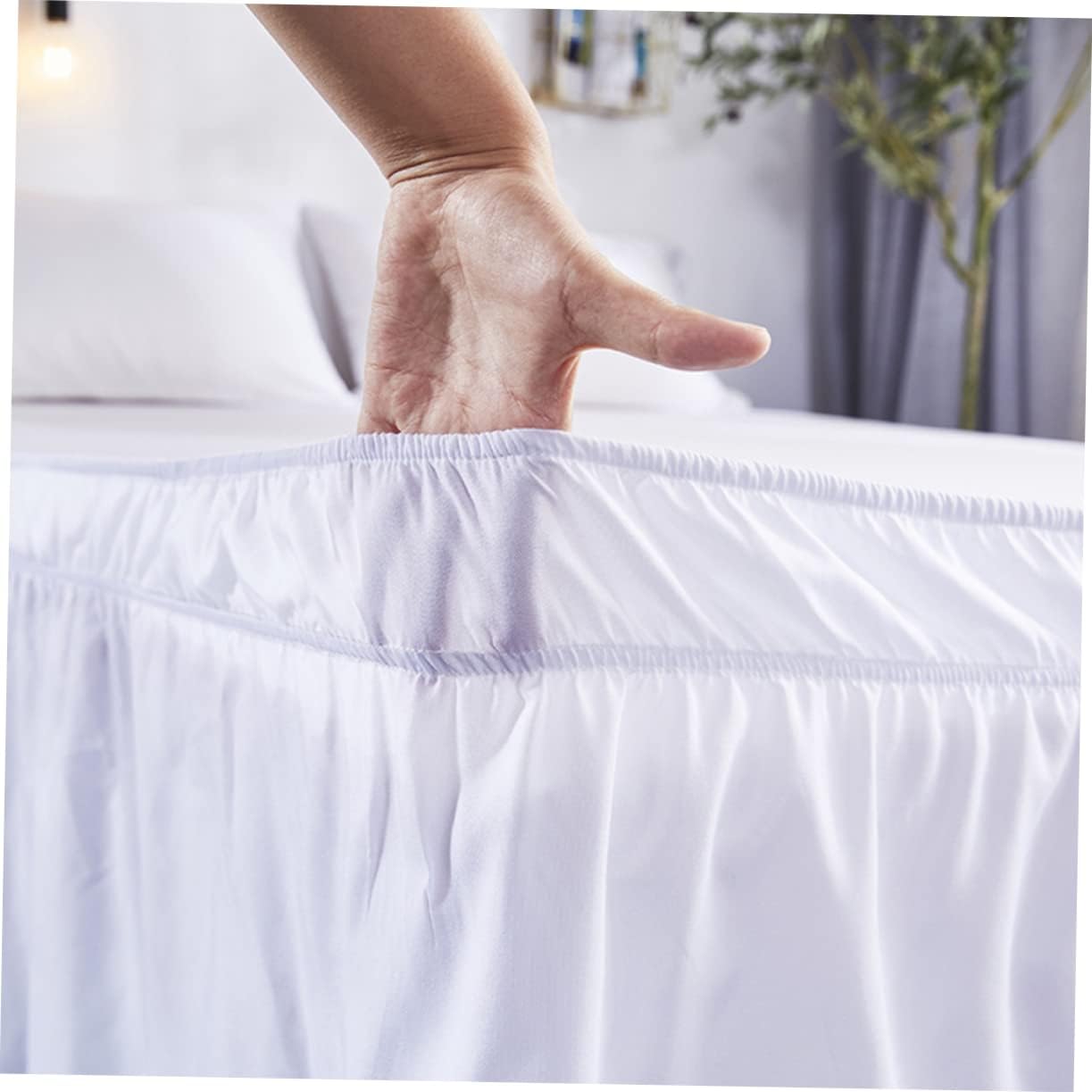 CONGARTENO Elastic Bed Skirt with Ruffles