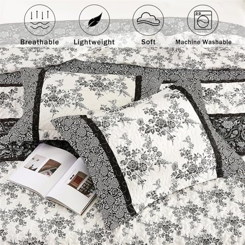 Cmfshape Bohemian Floral Quilt Set King Size 3-Piece 1