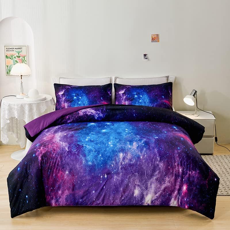 Helloosuu Galaxy Comforter Set for Kids 1