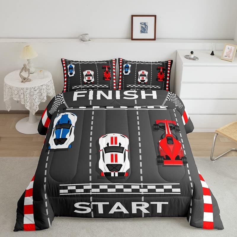 Feelyou Race Car Comforter Set for Kids