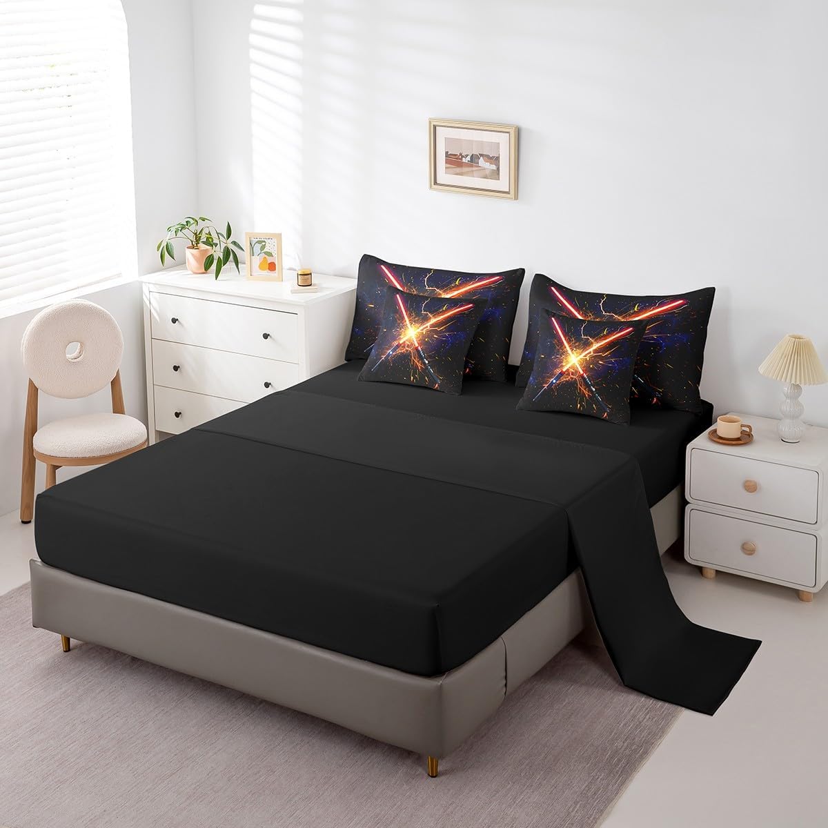 Feelyou Lightsaber 7-Piece Kids Bedding Set