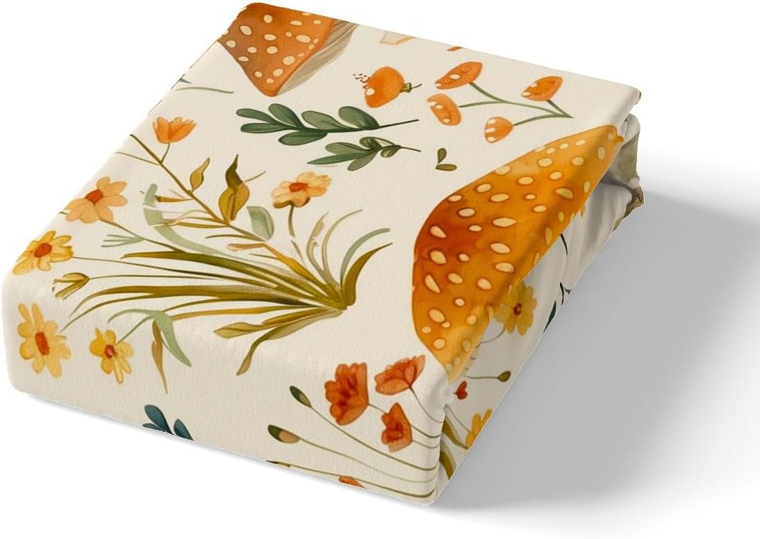 Feelyou Wild Mushroom Duvet Cover Set for Kids Queen Size