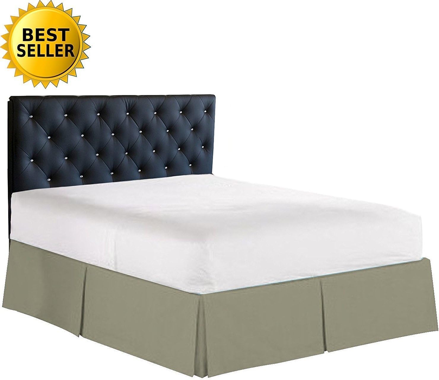 Elegance Linen Luxury 1500 Thread Count Bed Skirt - Twin Sage-Green