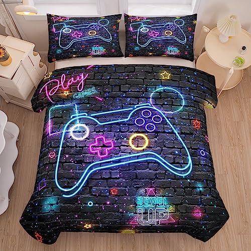 MWMWMW Gaming Comforter Set for Boys 5 pcs