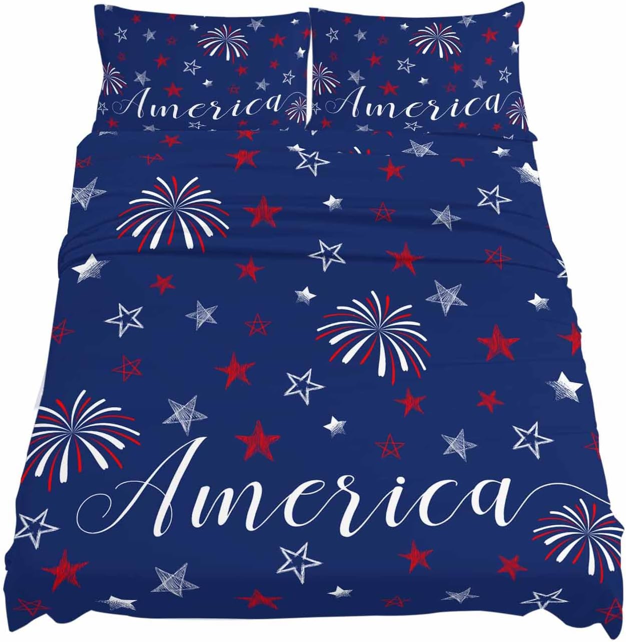Boanket 4th of July Full Sheet Set 4 Piece Microfiber