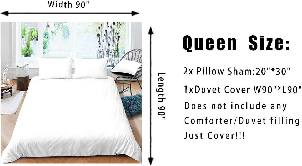 Feelyou Wild Mushroom Duvet Cover Set for Kids Queen Size