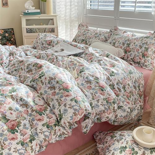 4 Piece Shabby Chic Duvet Cover Set for Girls Kids Teens