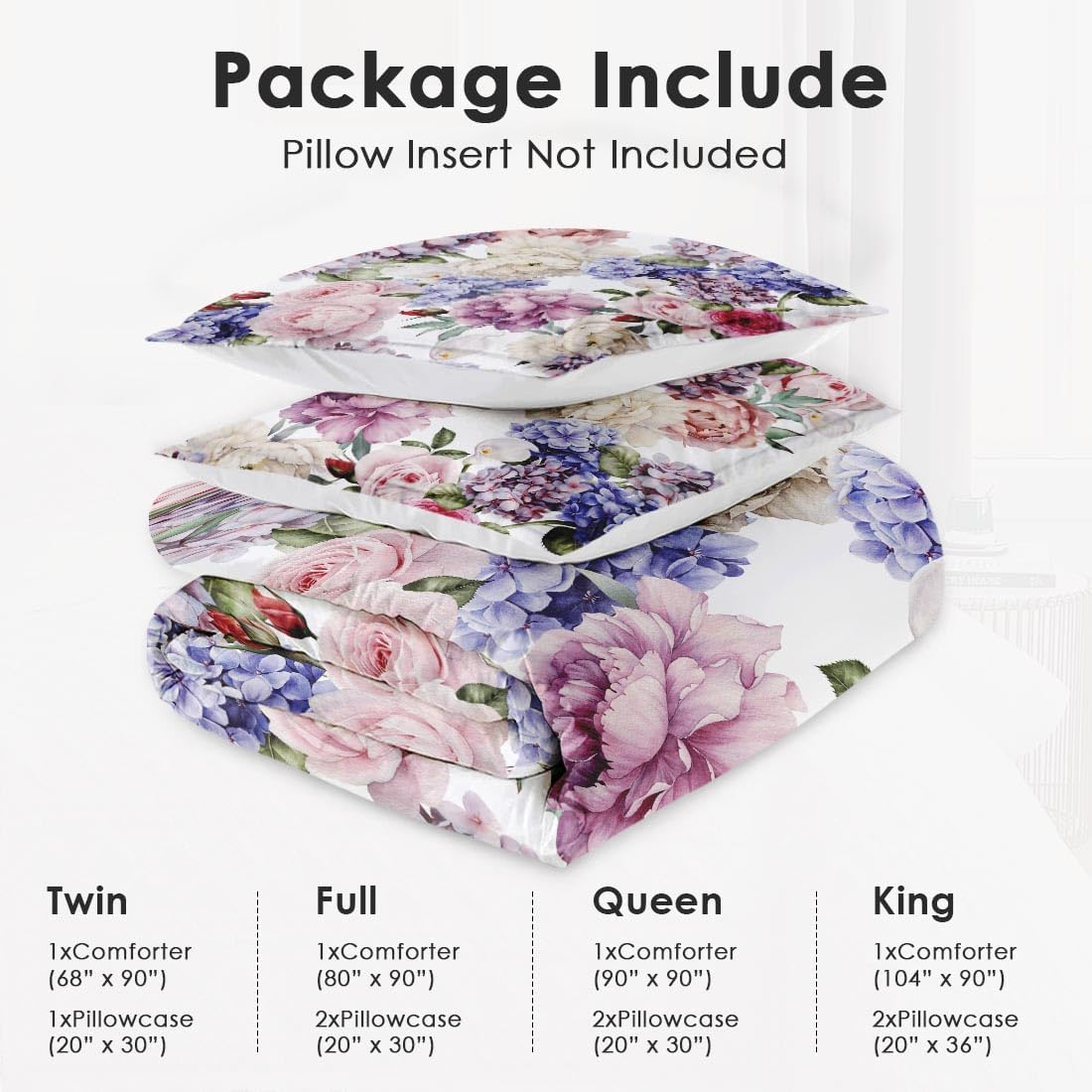 WeCozy King Size Comforter Set with 2 Pillowcases 1