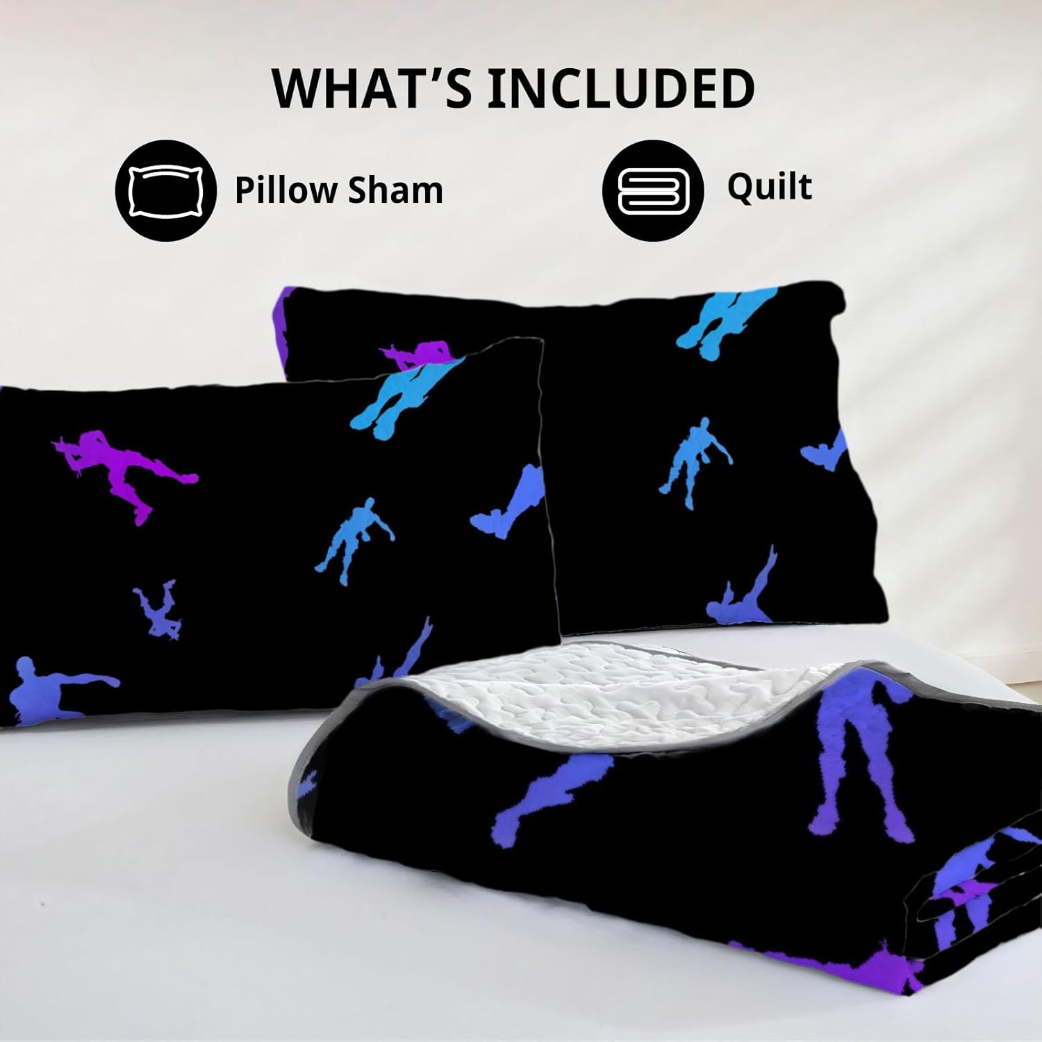 Allenjoy Queen Size Battle Quilt Bedspread Set with 2 Pillow Shams