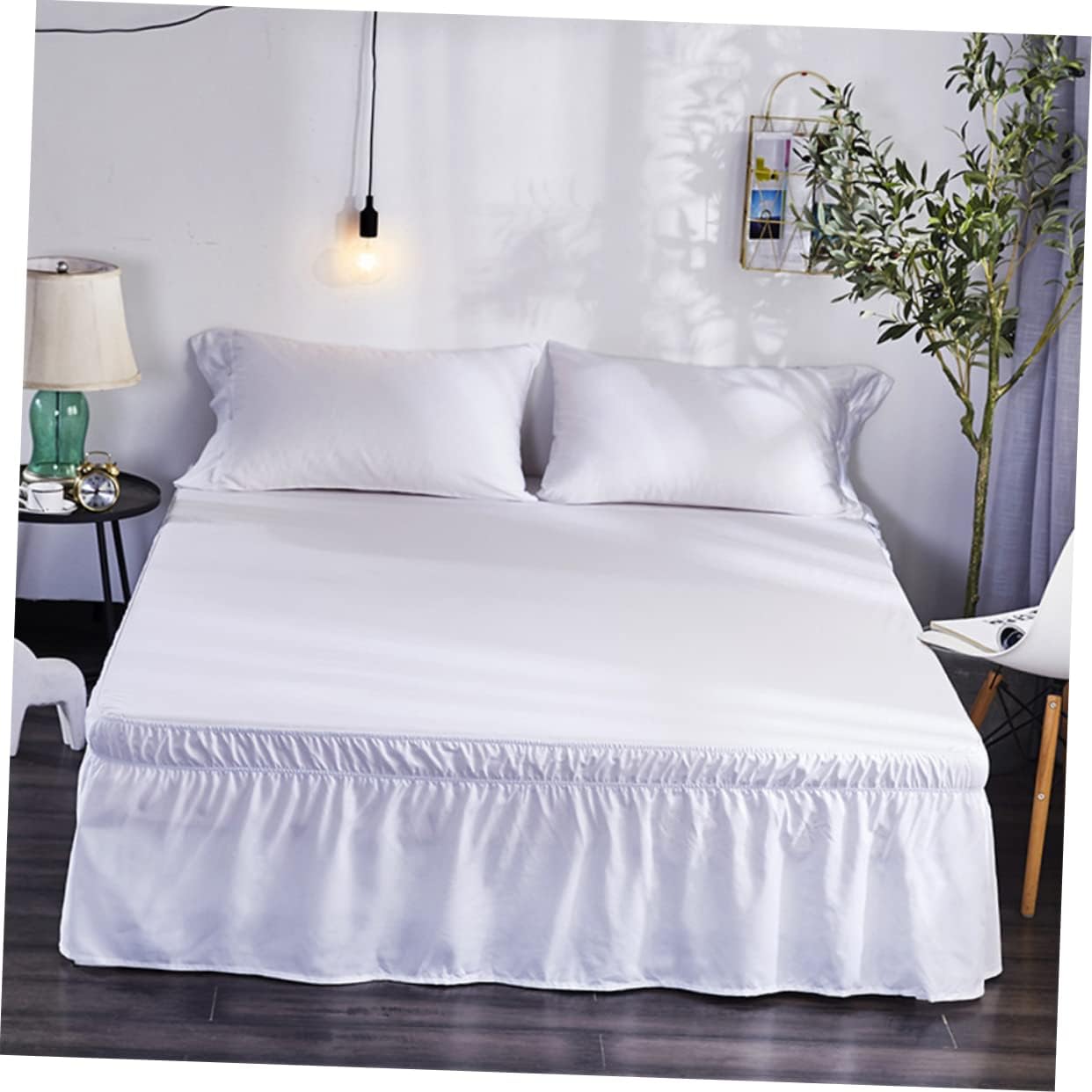 GAROZATION Elastic Dust Bed Skirt with Pleated Design