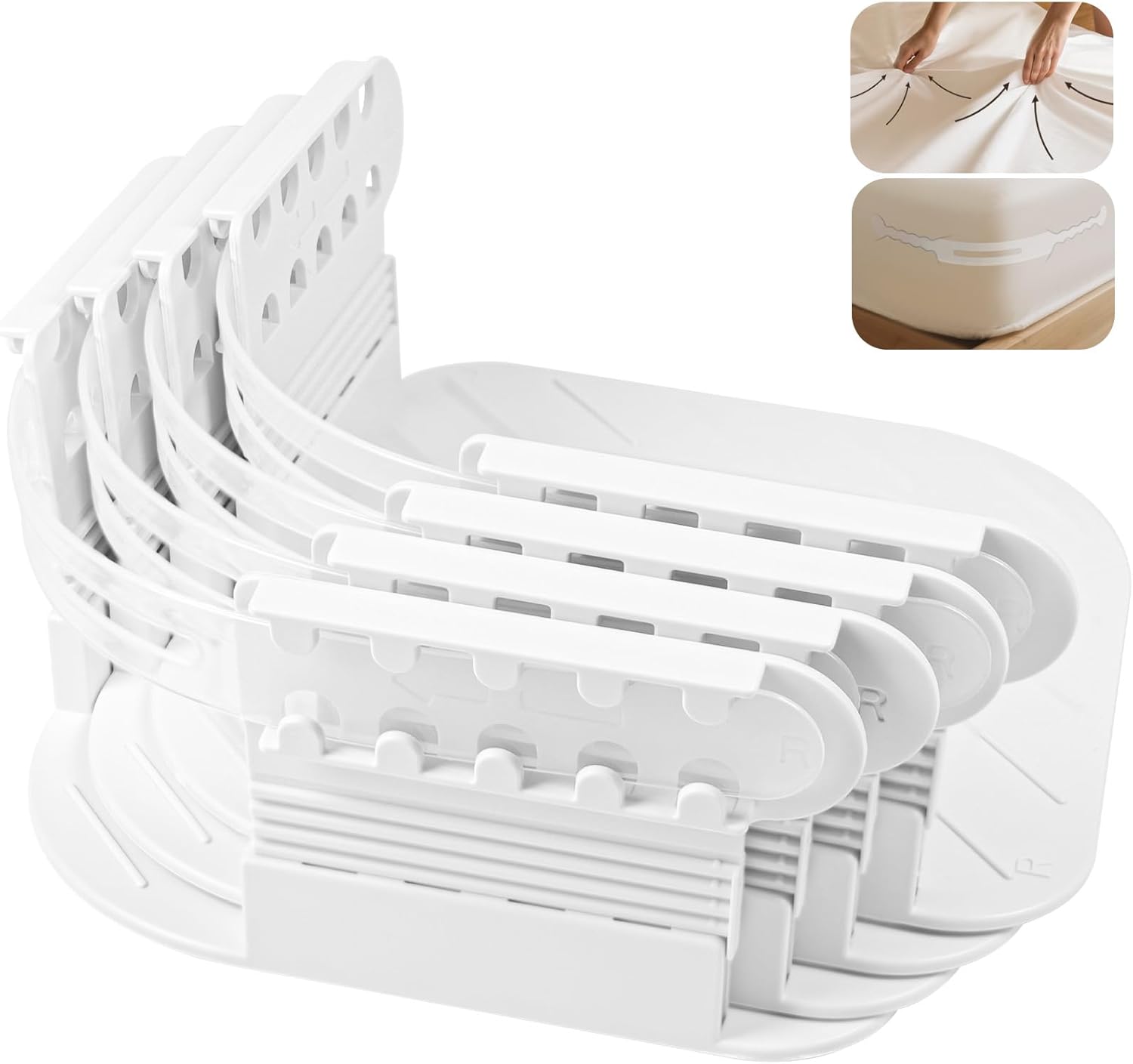 Astrumix Bed Sheet Holders Set of 4 White 1