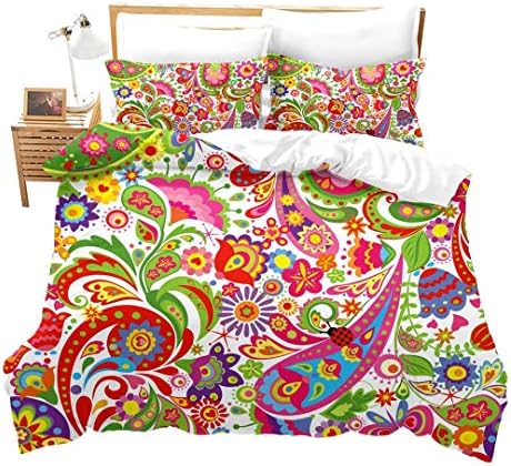 Feelyou Paisley Duvet Cover Set Twin for Girls