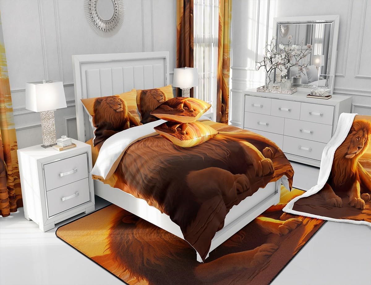 Feelyou 3D Lion Bedding Set Queen Size 1