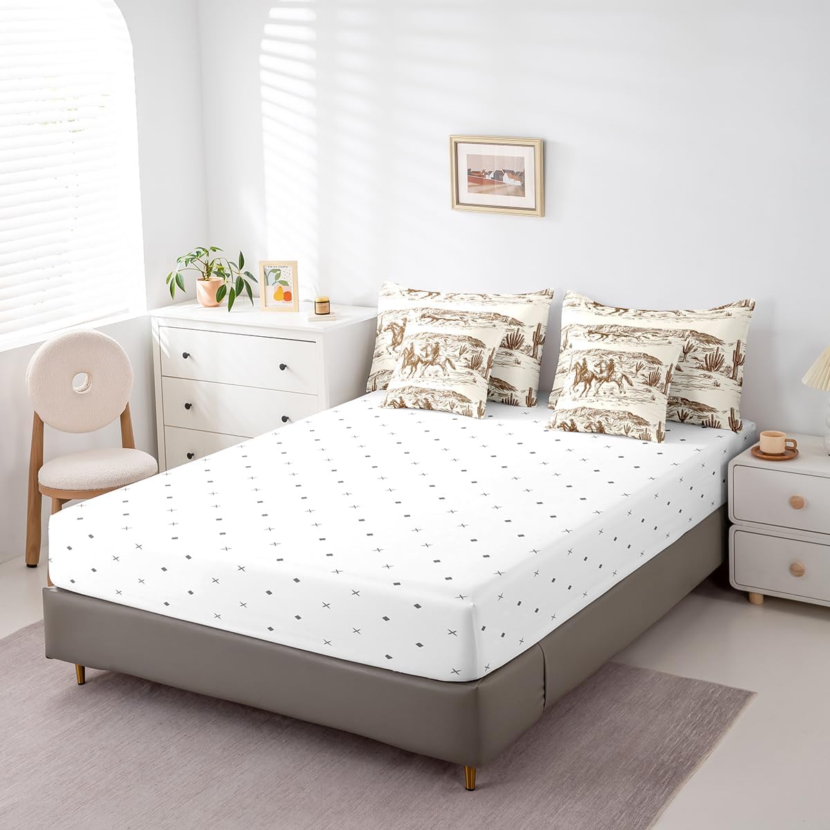 Erosebridal 7 Pcs King Size Bed in a Bag