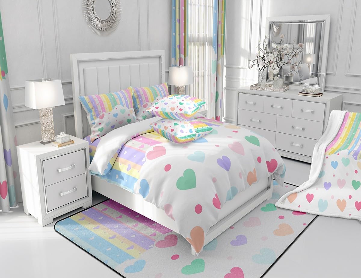 Feelyou Rainbow Sheet Set for Kids 4Pcs King Size