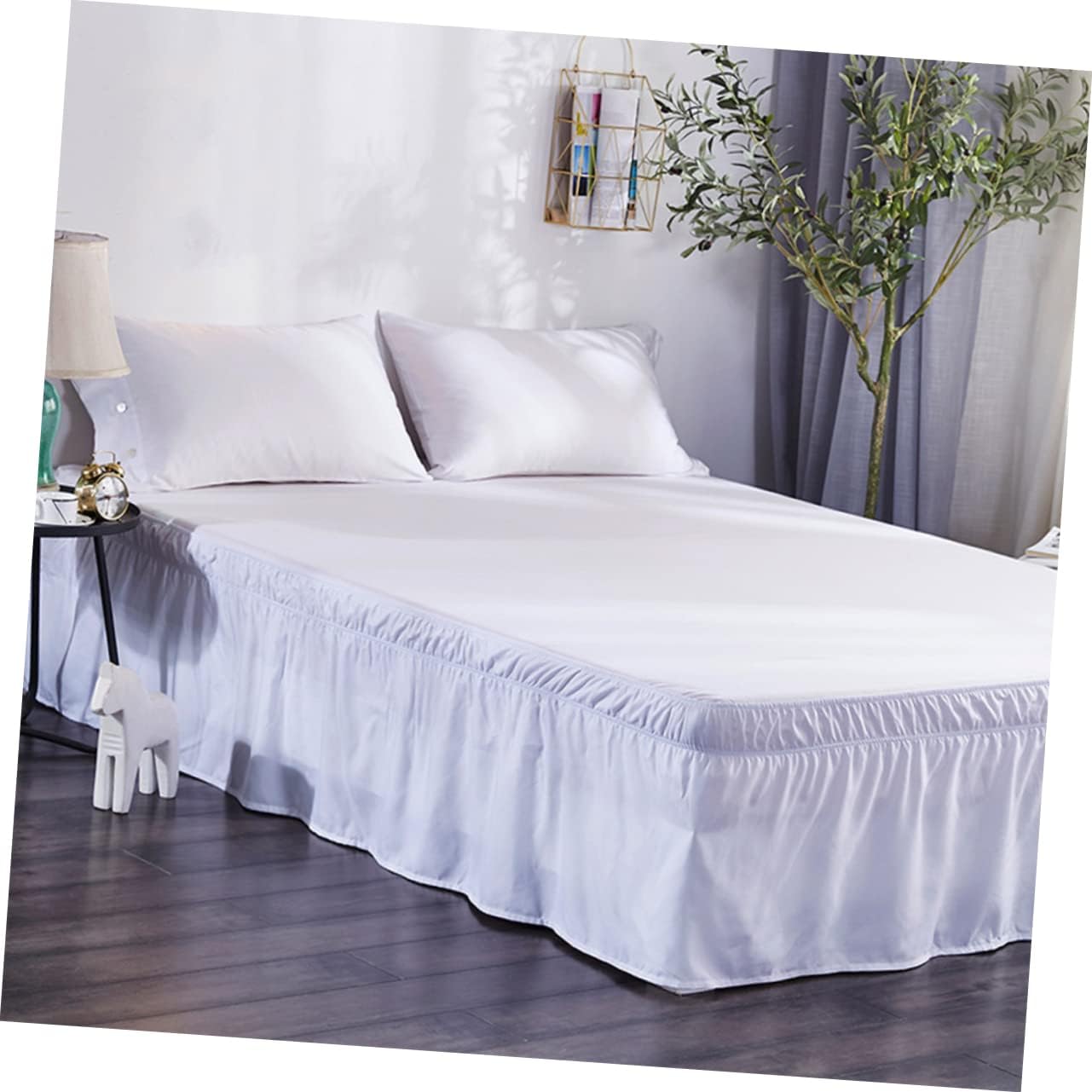 CONGARTENO Elastic Bed Skirt with Ruffles