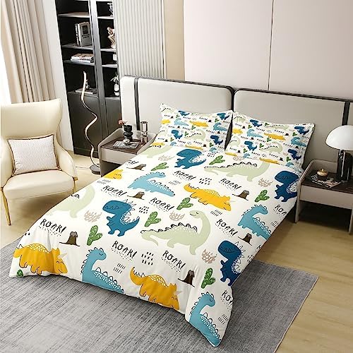 Jejeloiu Cute Cartoon Dinosaur Duvet Cover Set 1
