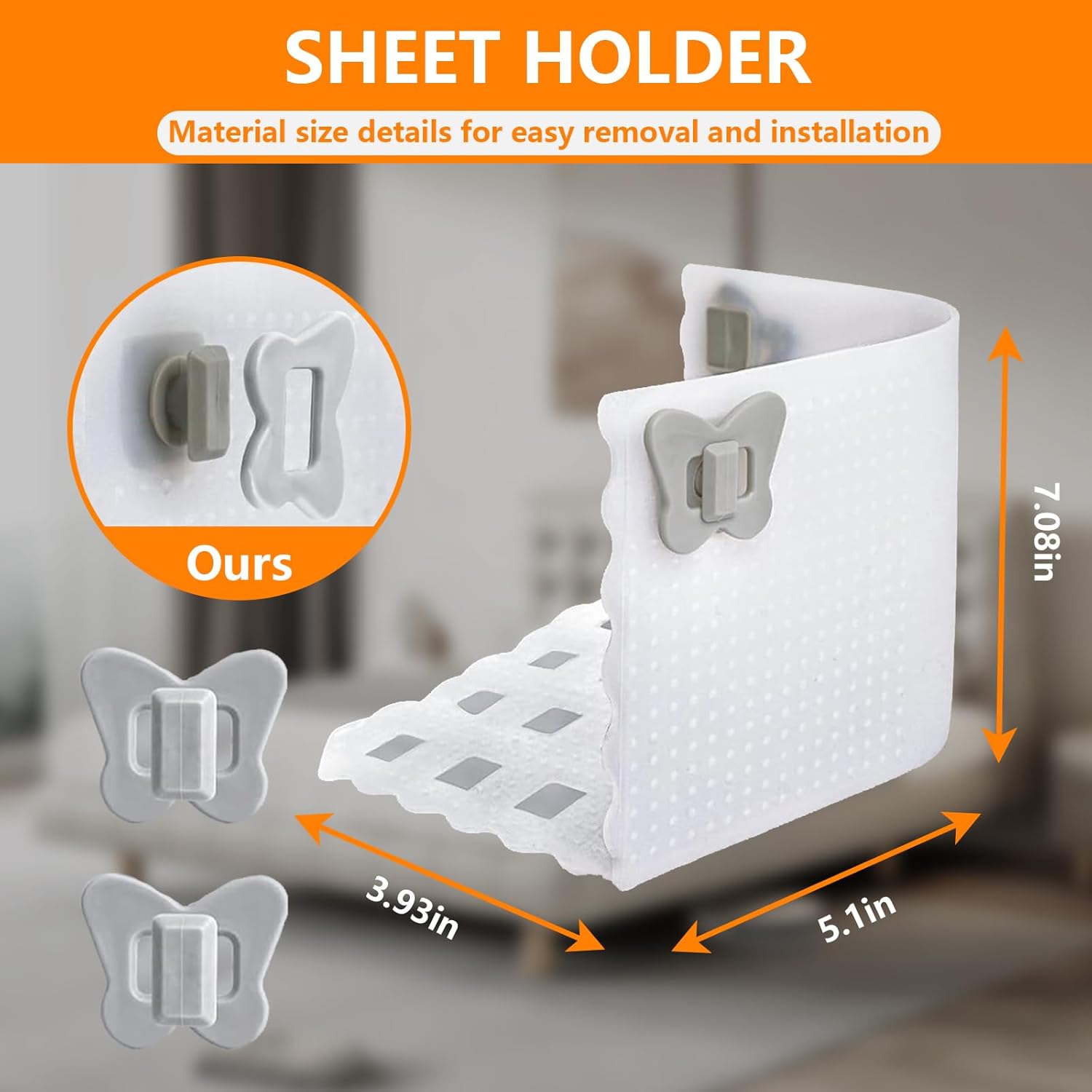 AOBOD Bed Sheet Holders - Firm Tight for All Sizes Grey