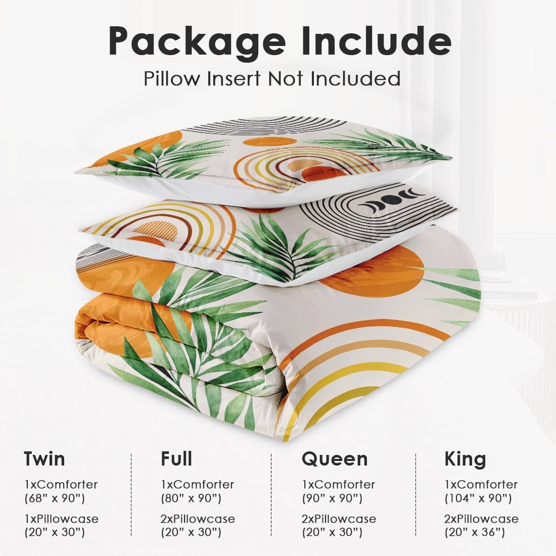 WeCozy King Size Comforter Set with 2 Pillowcases