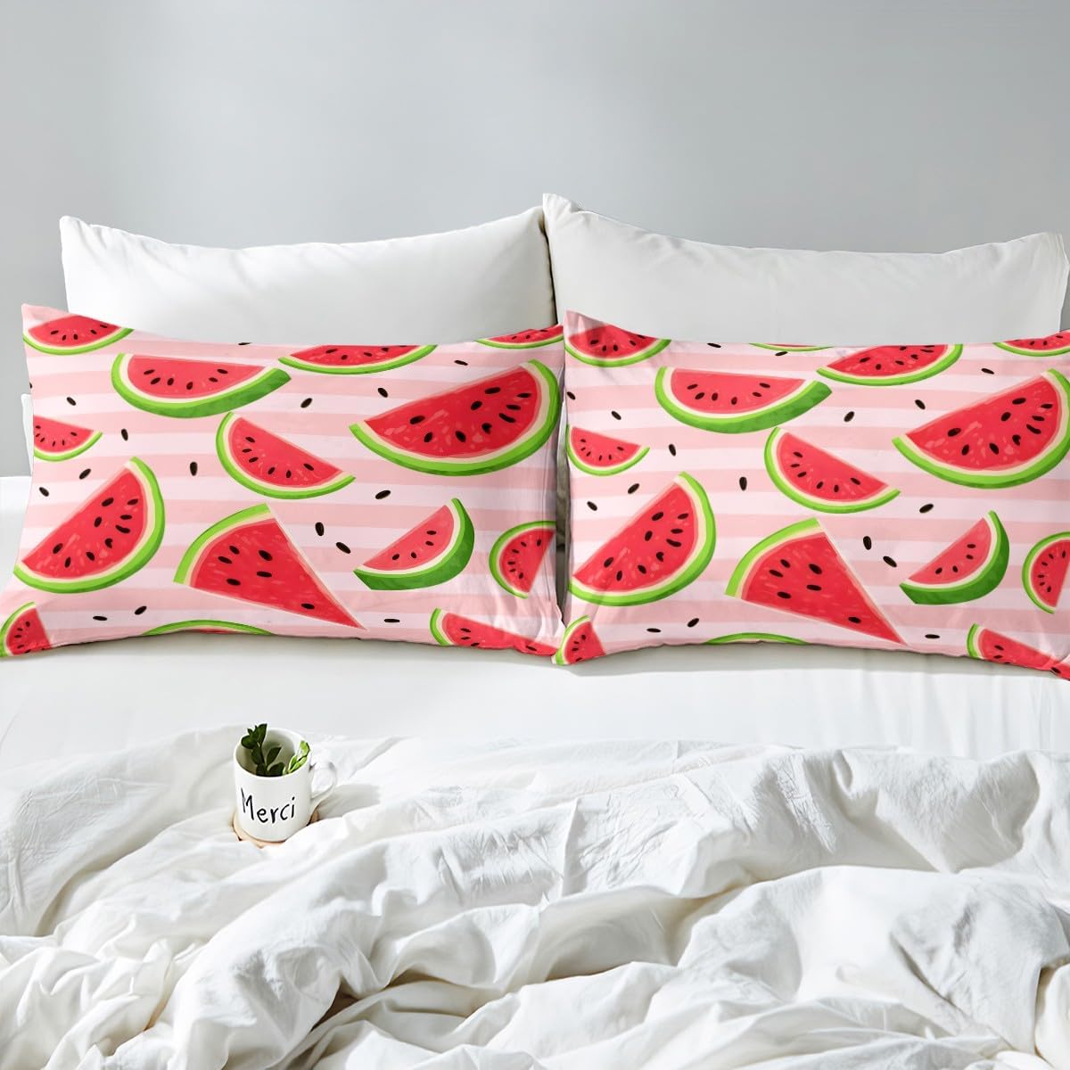 Feelyou Watermelon Sheet Set 4Pcs King Size Kids Bedding