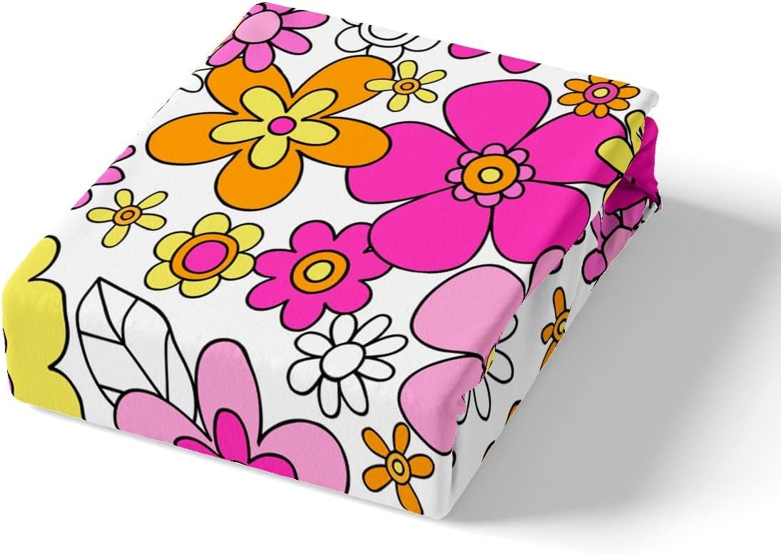 Feelyou Groovy Flower Bed Sheet Set 4Pcs King Size