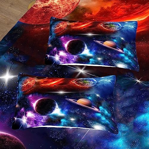 NINENINE Galaxy Comforter Set for Kids Full Size