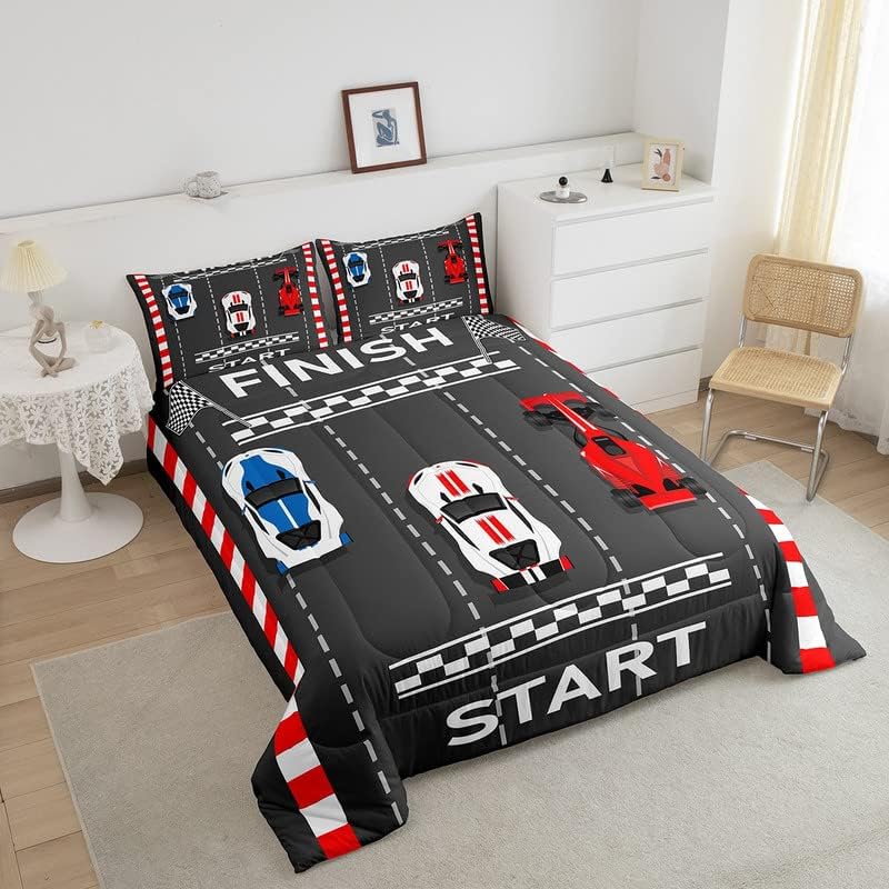 Feelyou Race Car Comforter Set for Kids