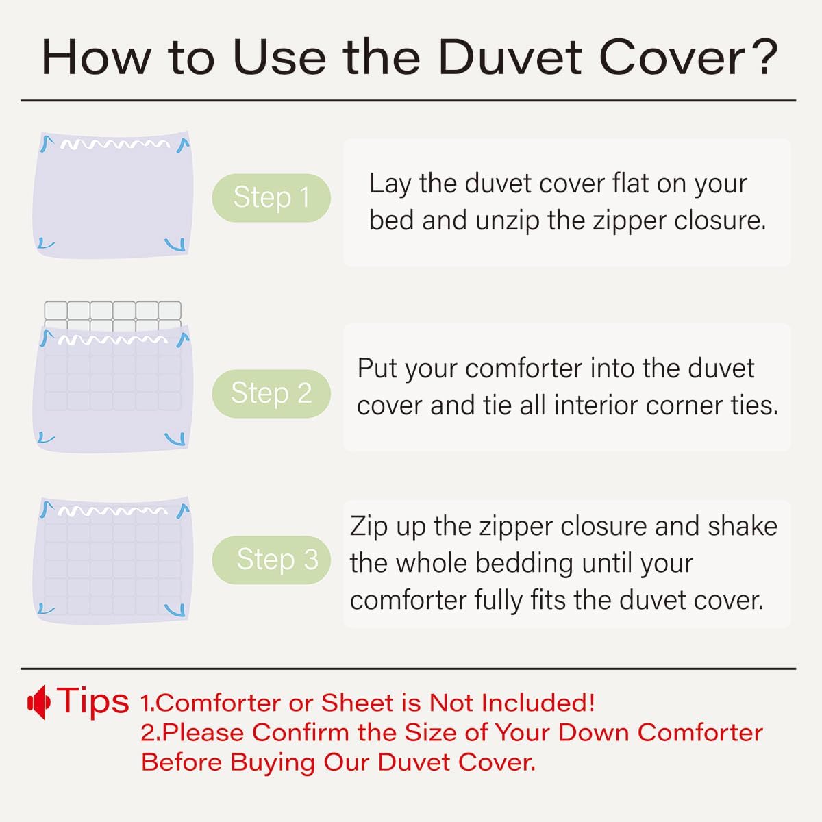Manfei Retro Floral Duvet Cover Set Twin Size