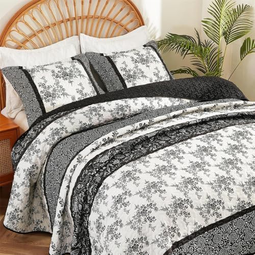 Cmfshape Bohemian Floral Quilt Set King Size 3-Piece 1