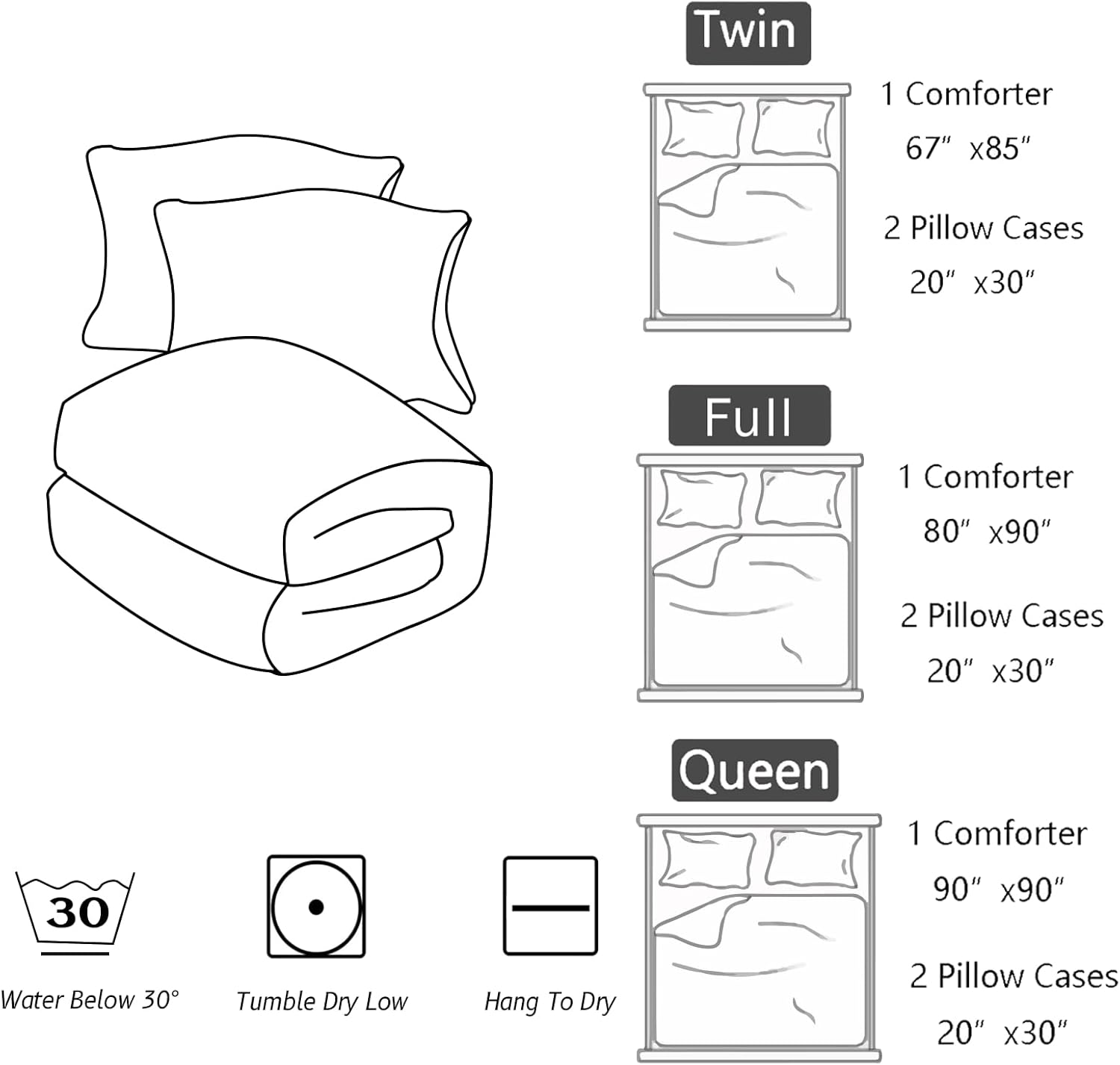 Geometric Turquoise Black 3-Piece Comforter Set