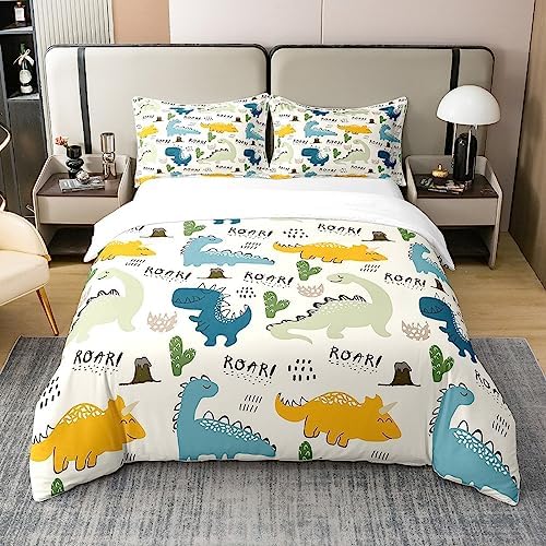 Jejeloiu Cute Cartoon Dinosaur Duvet Cover Set 1