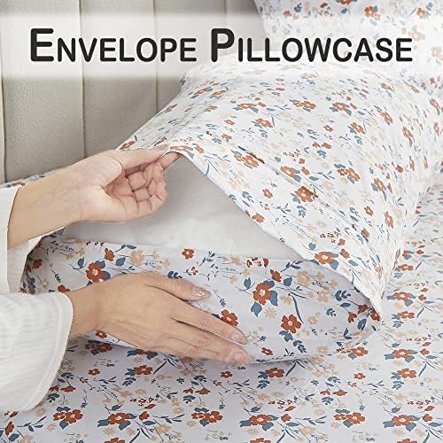 Softan Orange Floral Twin Sheet Set - 3 Piece