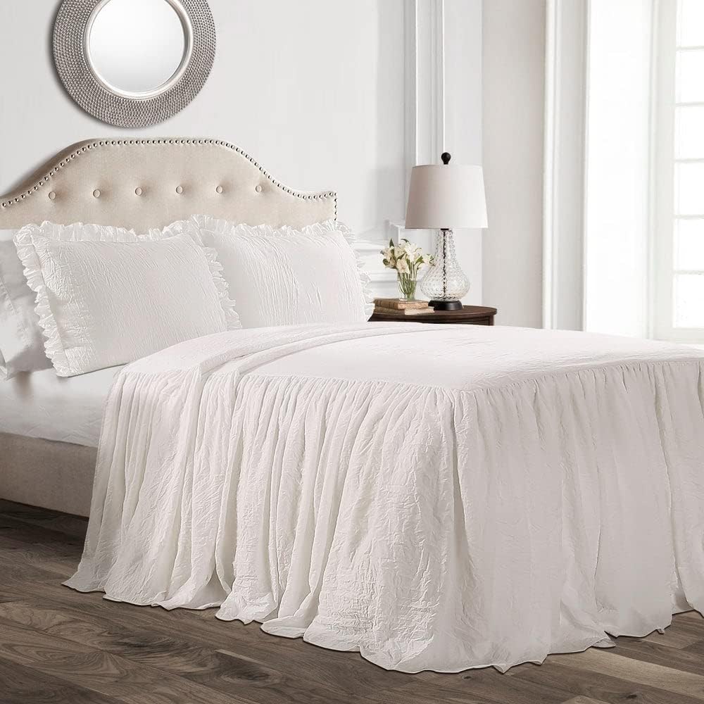 Lush Decor Ruffle Skirt Bedspread Set - Queen Grey 1
