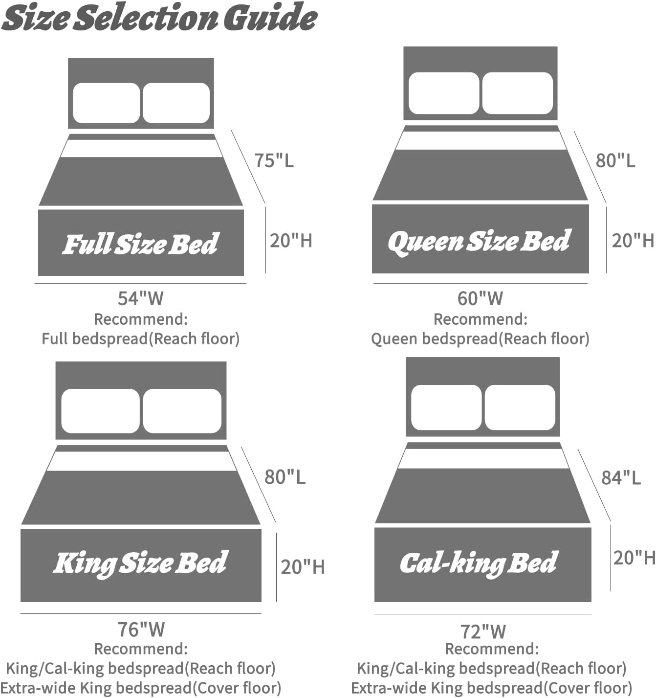 HZ HY Oversized King Bedspread Set 138x122