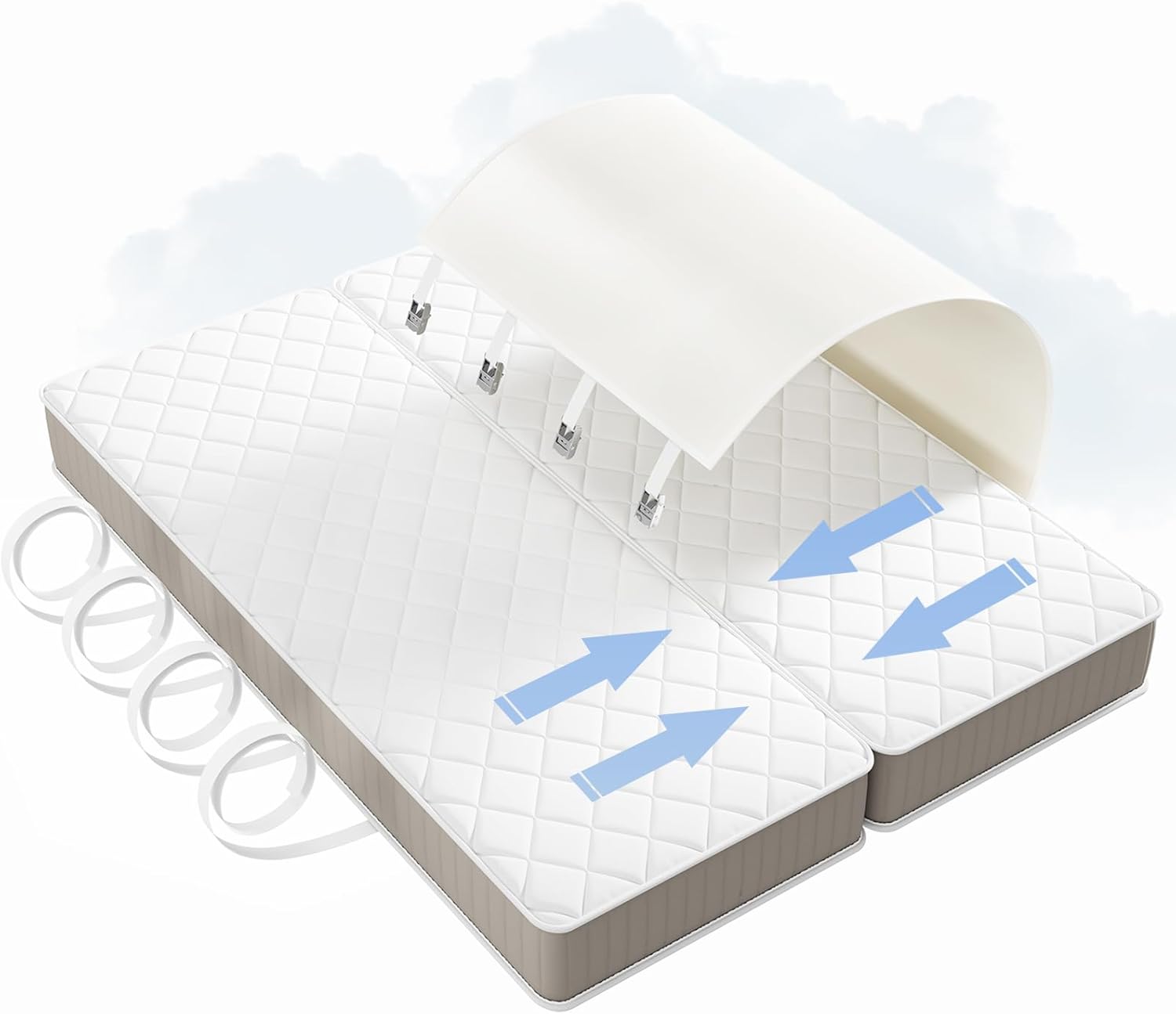 Gretion Twin to King Bed Converter with 4 Metal Buttons