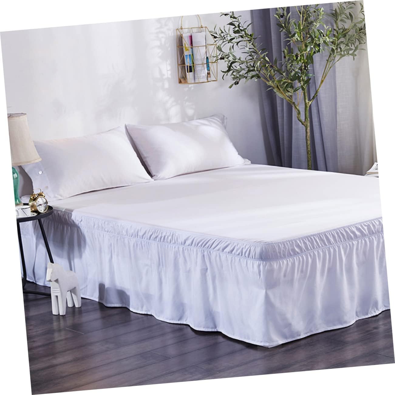 GAROZATION Elastic Dust Bed Skirt with Pleated Design