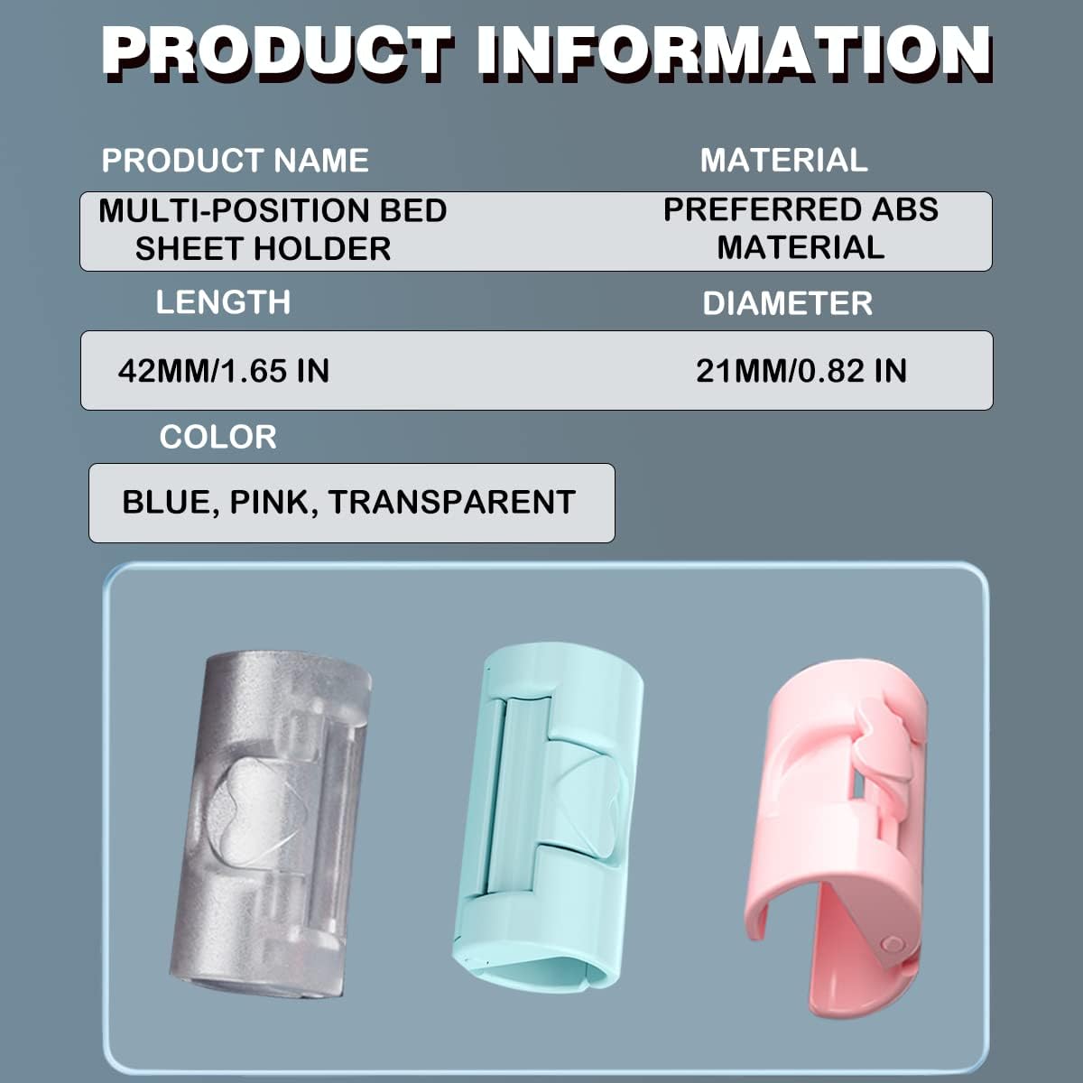 10 Pack Bed Sheet Grippers with Two-Speed Adjustment