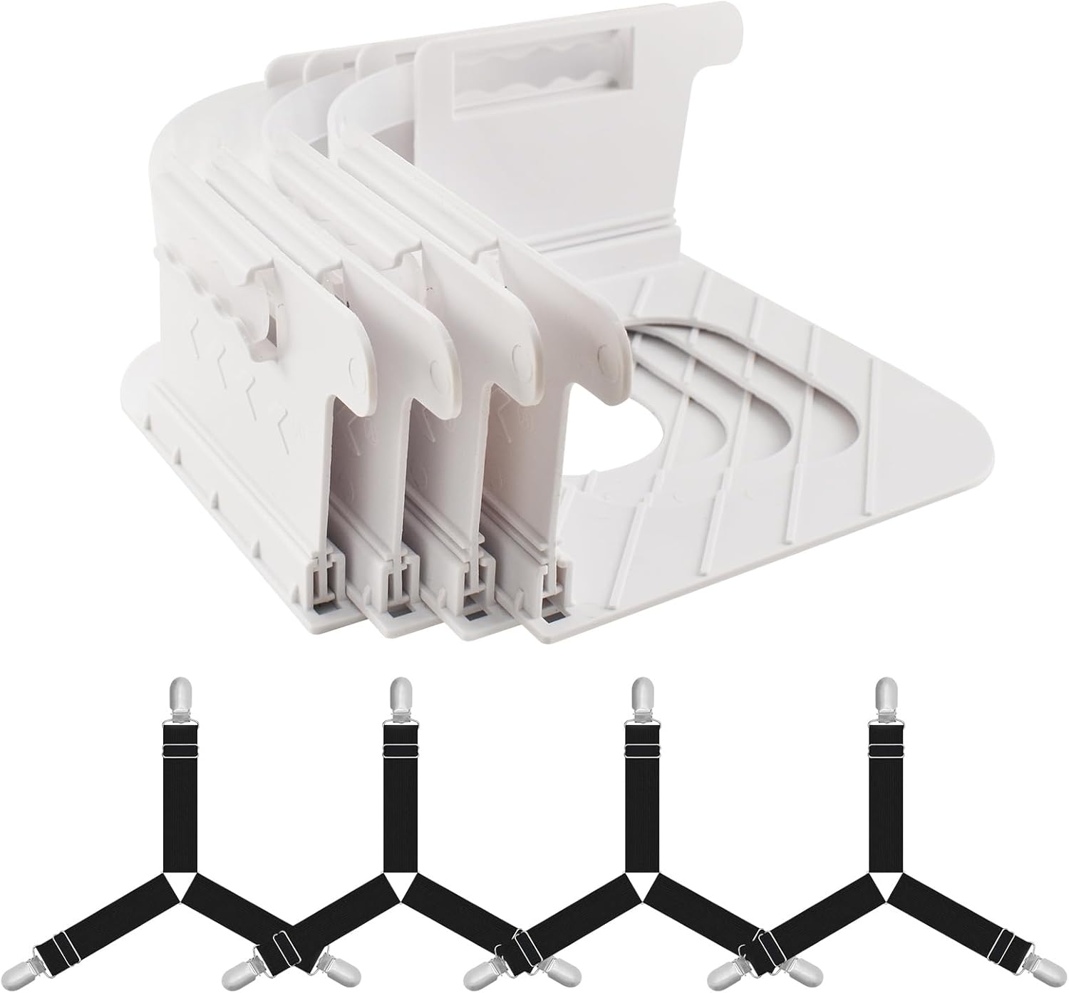 Heuihm Bed Sheet Holder Set 4PCS with Lock Strip